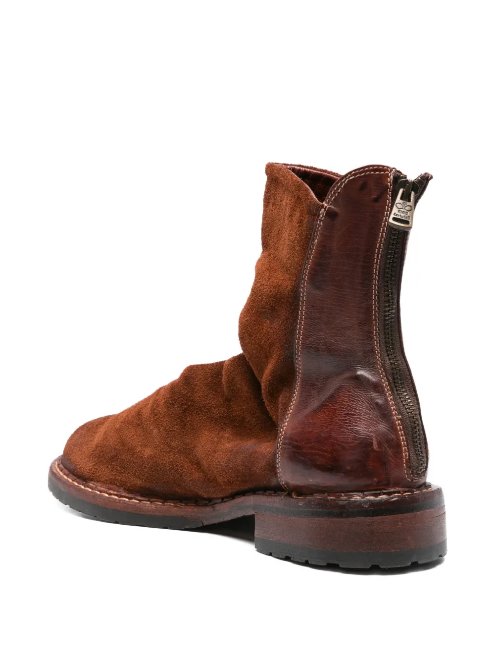 KING TARTUFOLI suede zipped boots Brown