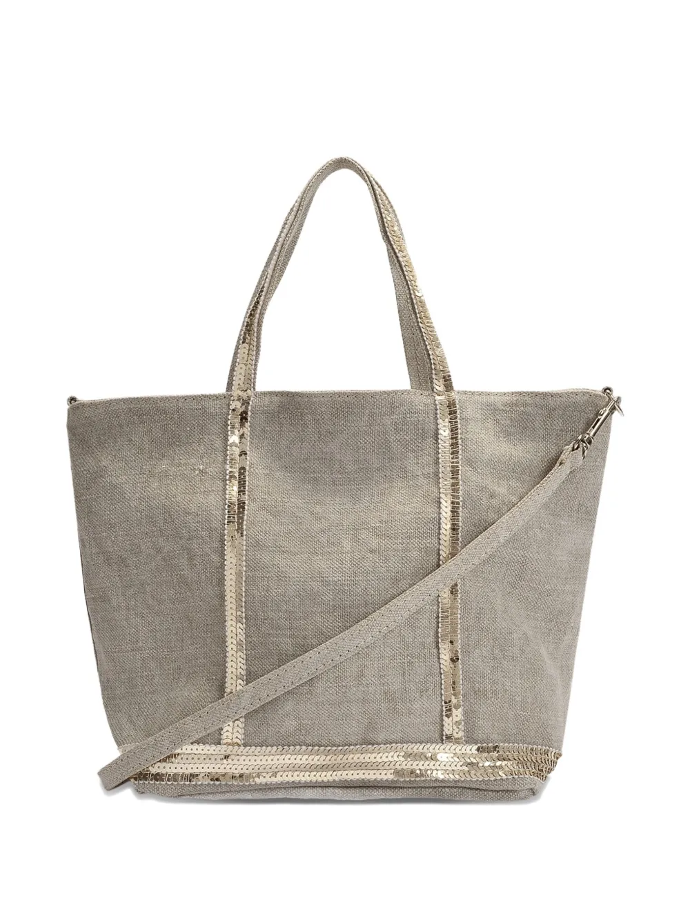 Vanessa Bruno Small Sequin-trimmed Linen Tote Bag