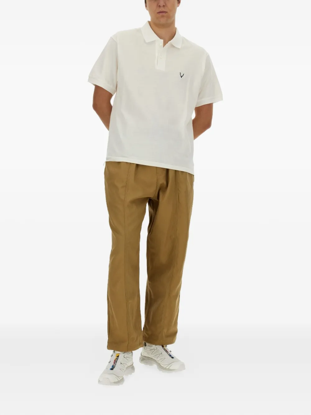 SOUTH2 WEST8 embroidered polo shirt - Beige