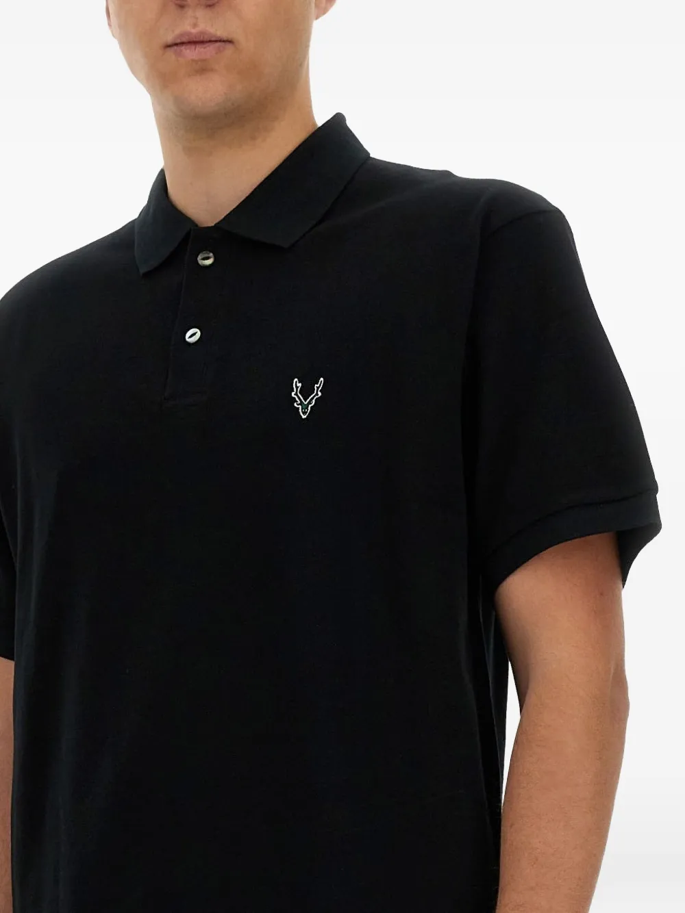 3.5万deuxieme classe⭐︎25SS SOIE POLOSHIRT SOUTH2 WEST8 Embroidered Polo Shirt | Black | FARFETCH