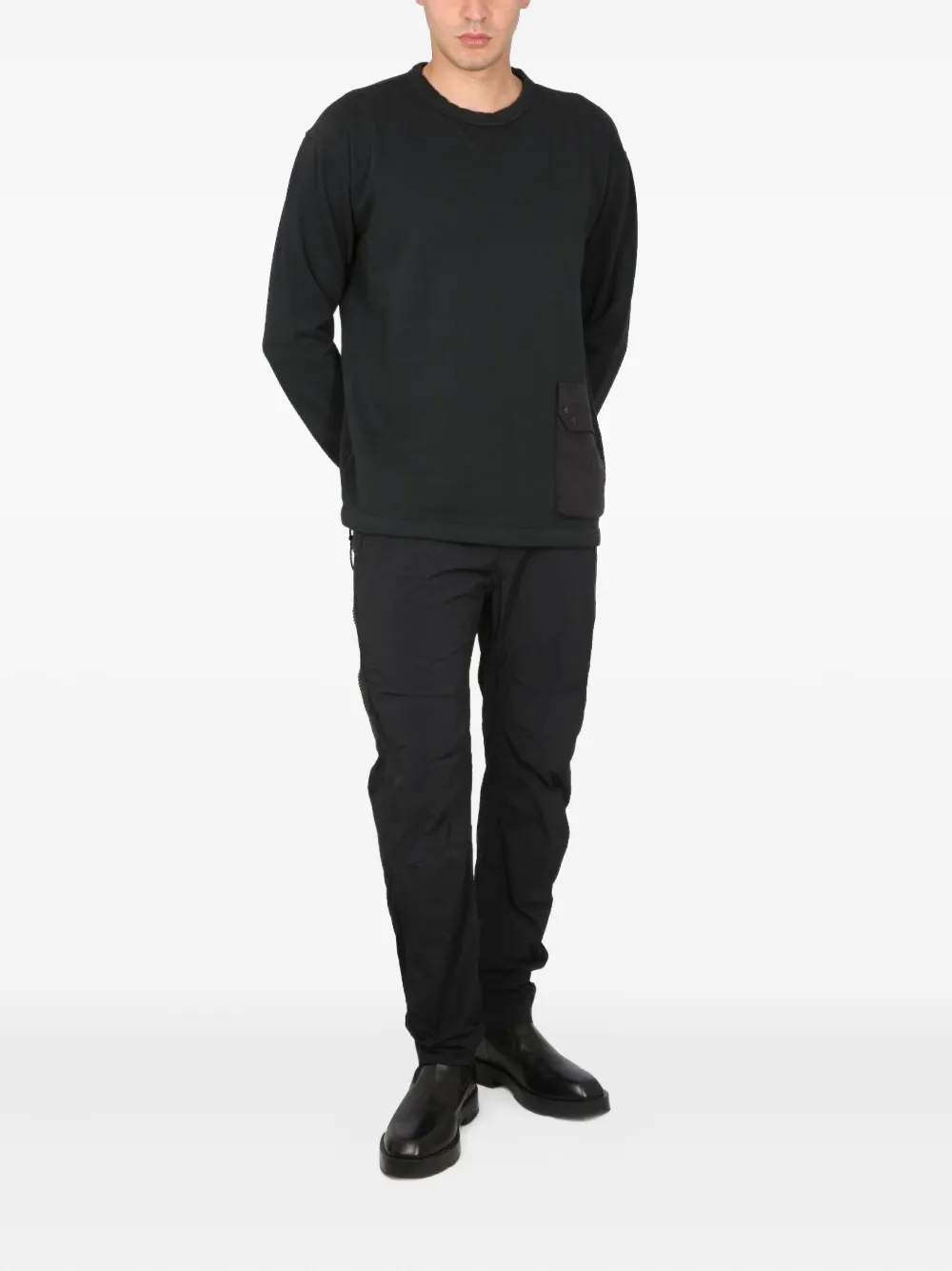 Ten C pocket-detail crew-neck sweatshirt - Zwart