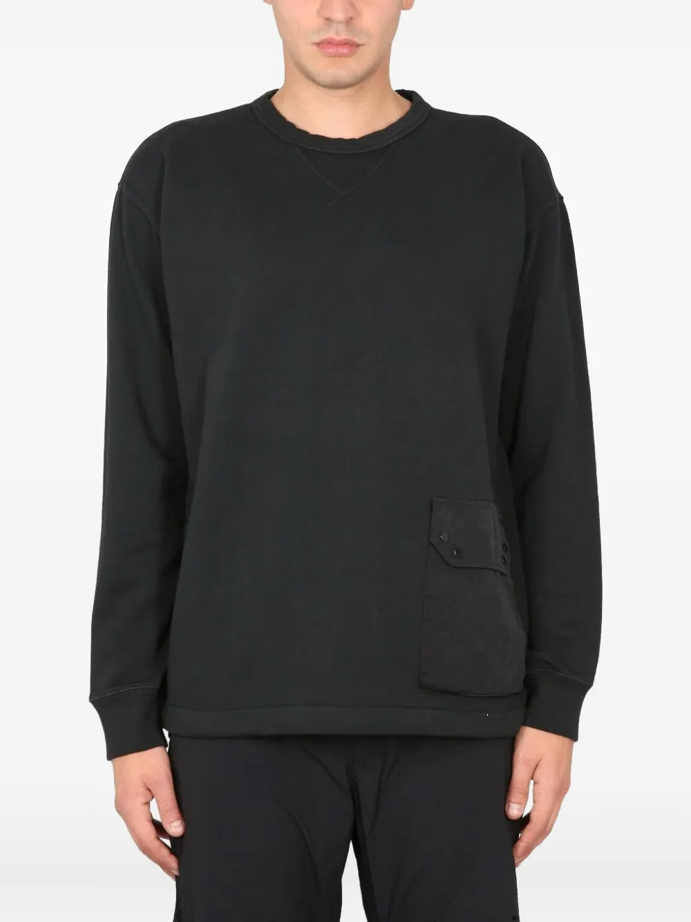 Ten C pocket-detail crew-neck sweatshirt | Black | Image 1