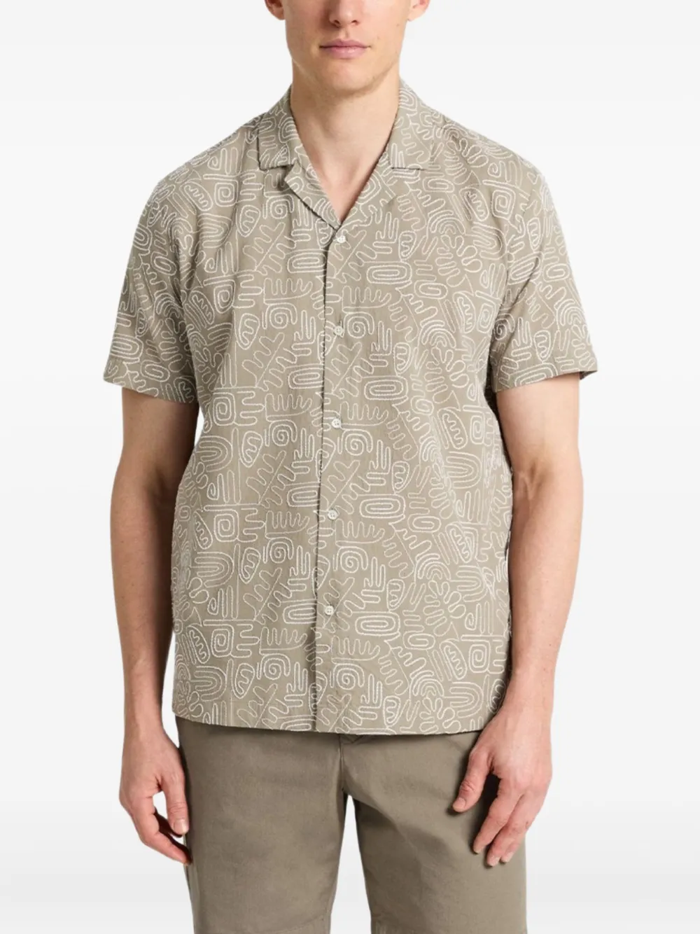 Bluemint Abstract-print Shirt In Neutral