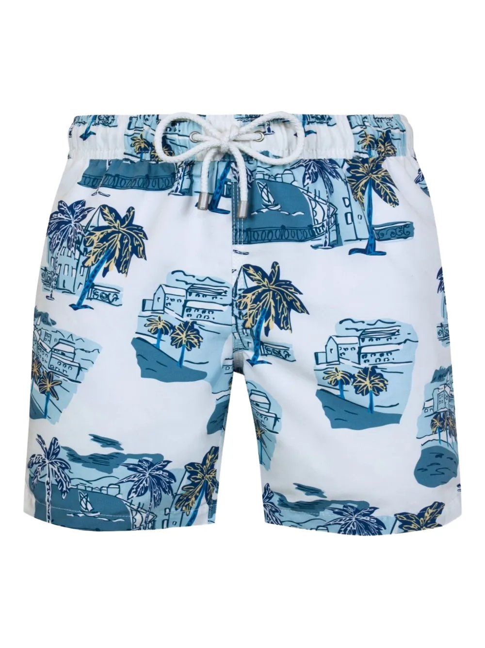 Bluemint Graphic-print Drawstring Shorts In White
