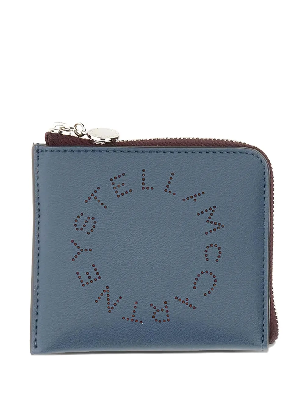 Stella Mccartney Logo Zip Wallet In Blue
