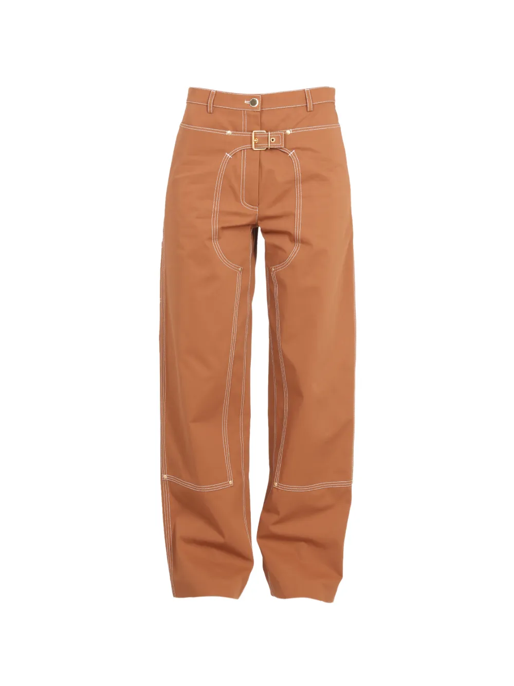 Stella McCartney buckle-detail trousers - Marrone