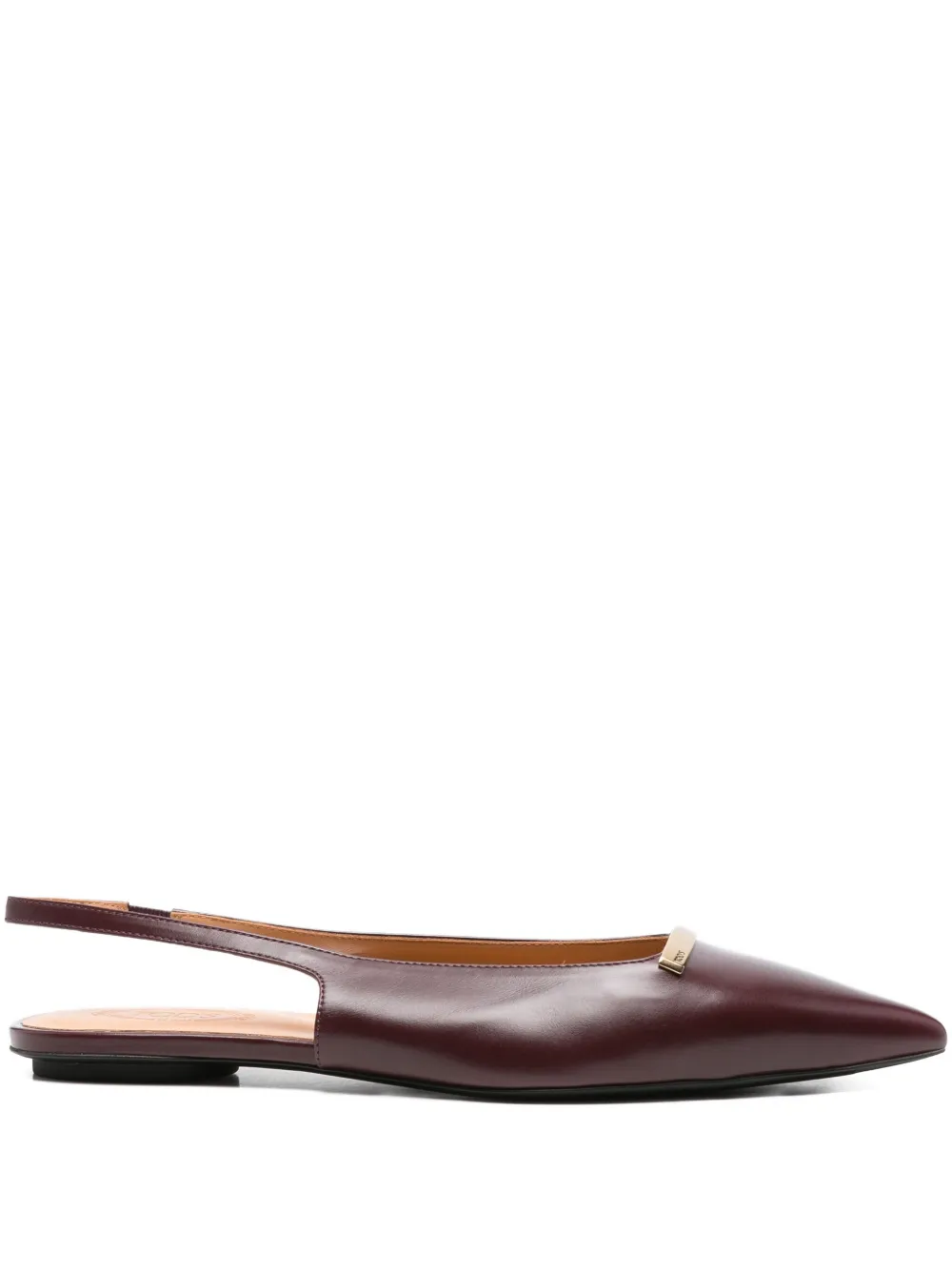 Tod's slingback pointed-toe flat pumps Red