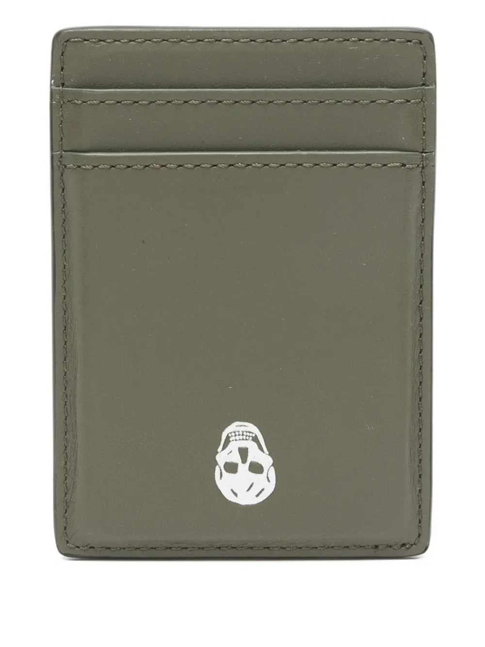 Alexander Mcqueen Skull-detail Card Holder In Green