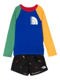 The North Face Kids colour-block logo-print swimsuit - Blue