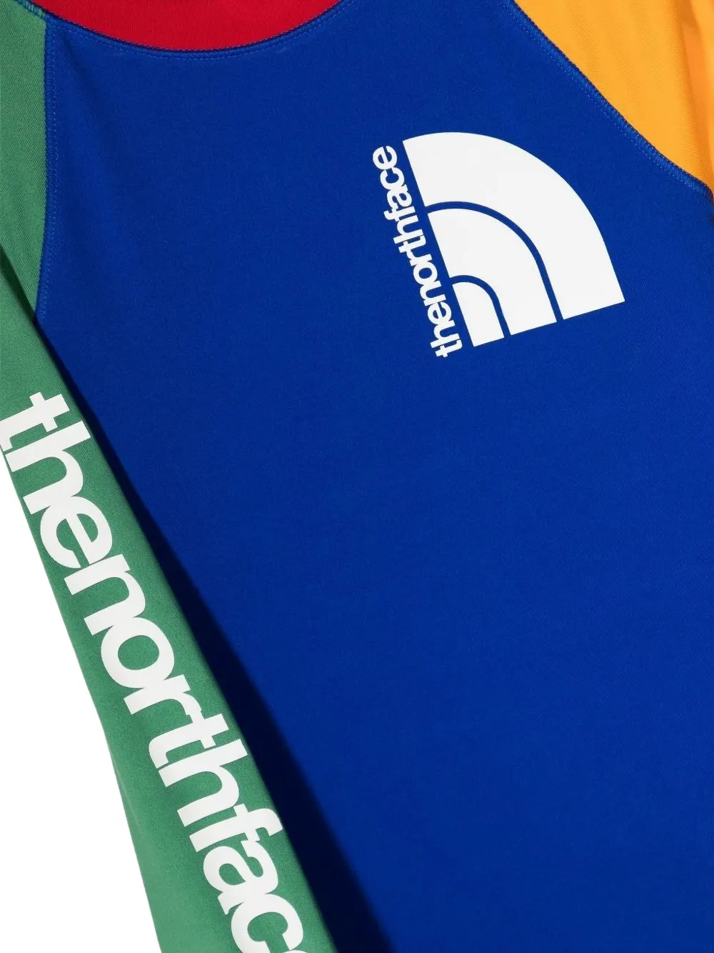 The North Face Kids colour-block logo-print swimsuit Blauw