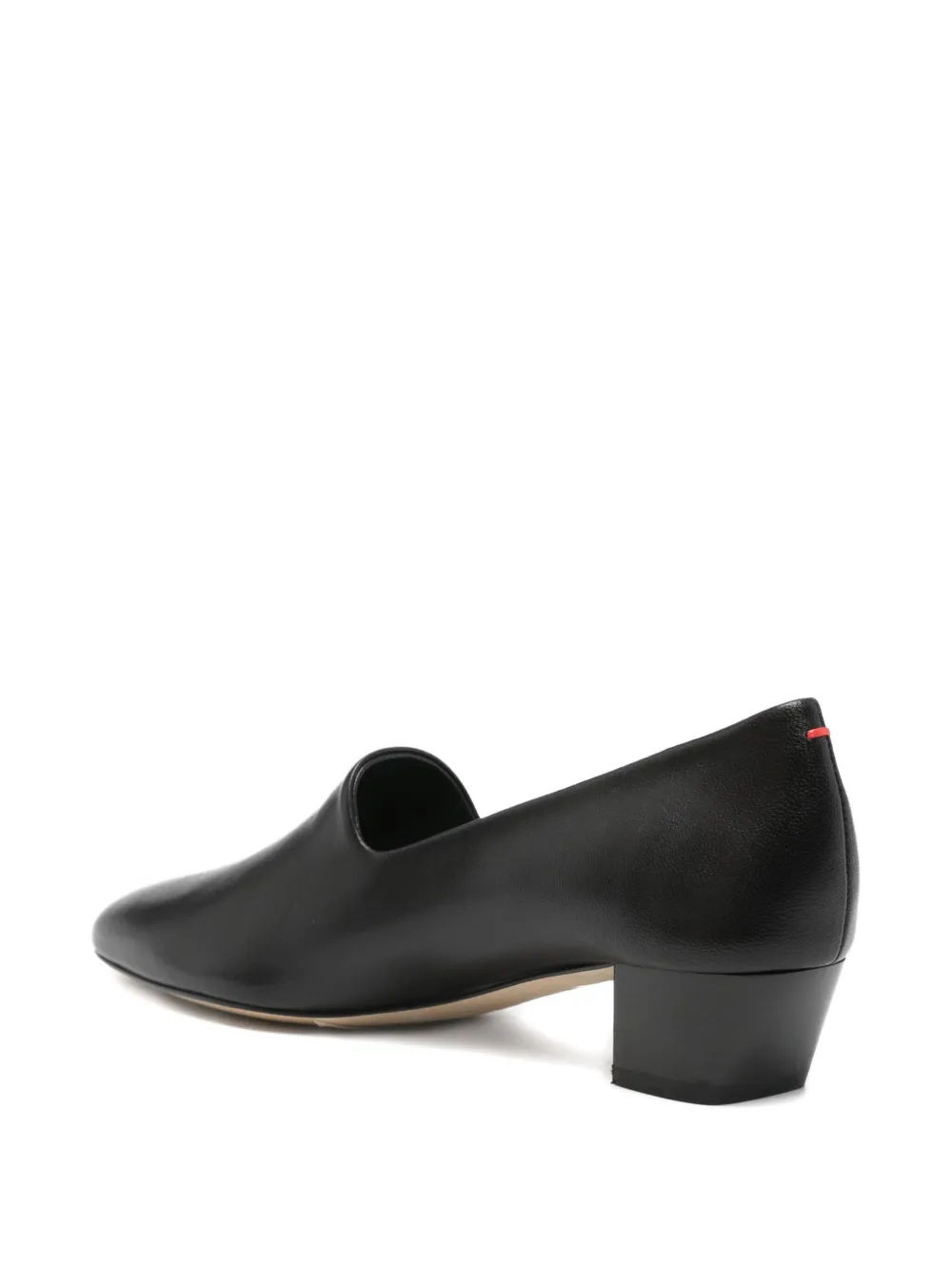 Aeyde 40mm almond-toe block-heel loafers Zwart