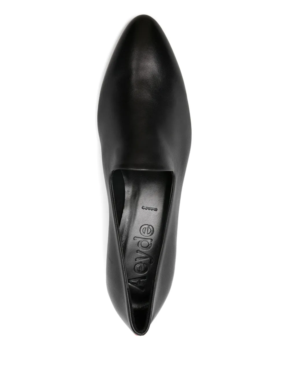 Aeyde 40mm almond-toe block-heel loafers Zwart