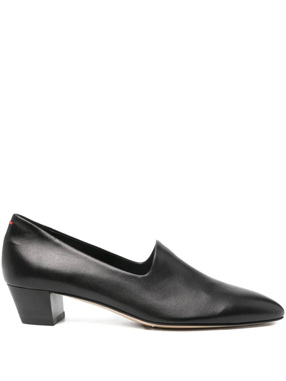 Aeyde 40mm almond-toe block-heel loafers Black