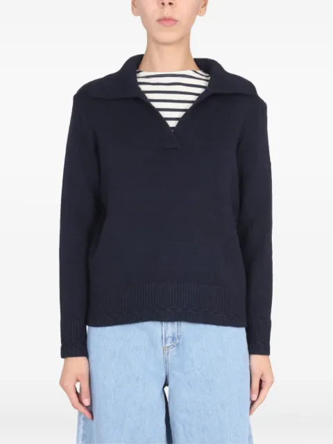 Saint James V-neck navy-collar sweater