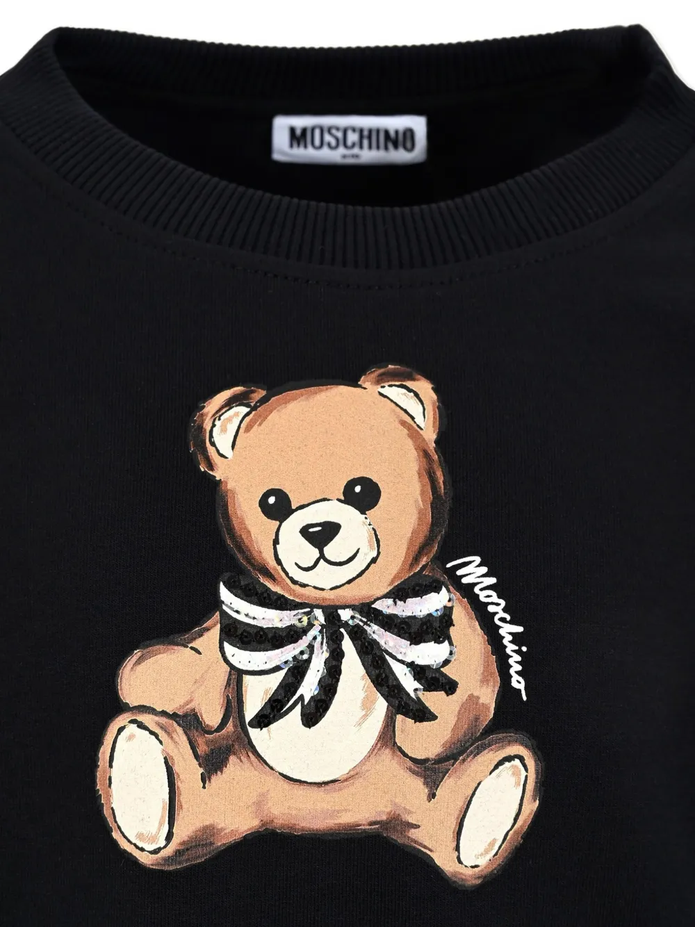 Moschino Kids Sweater met teddystrik Zwart