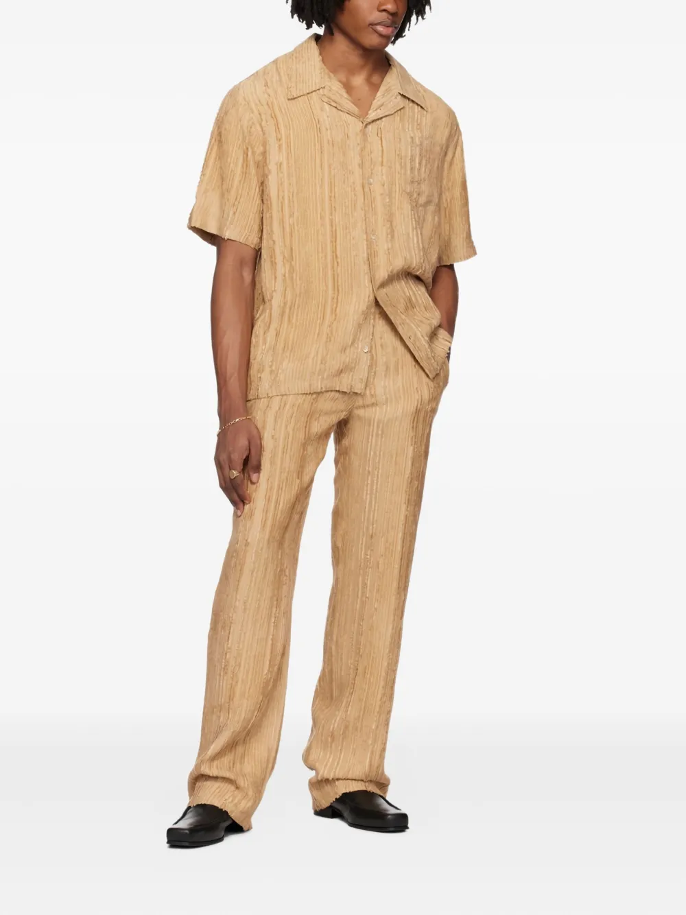 Séfr Dalian striped pocket shirt - Beige