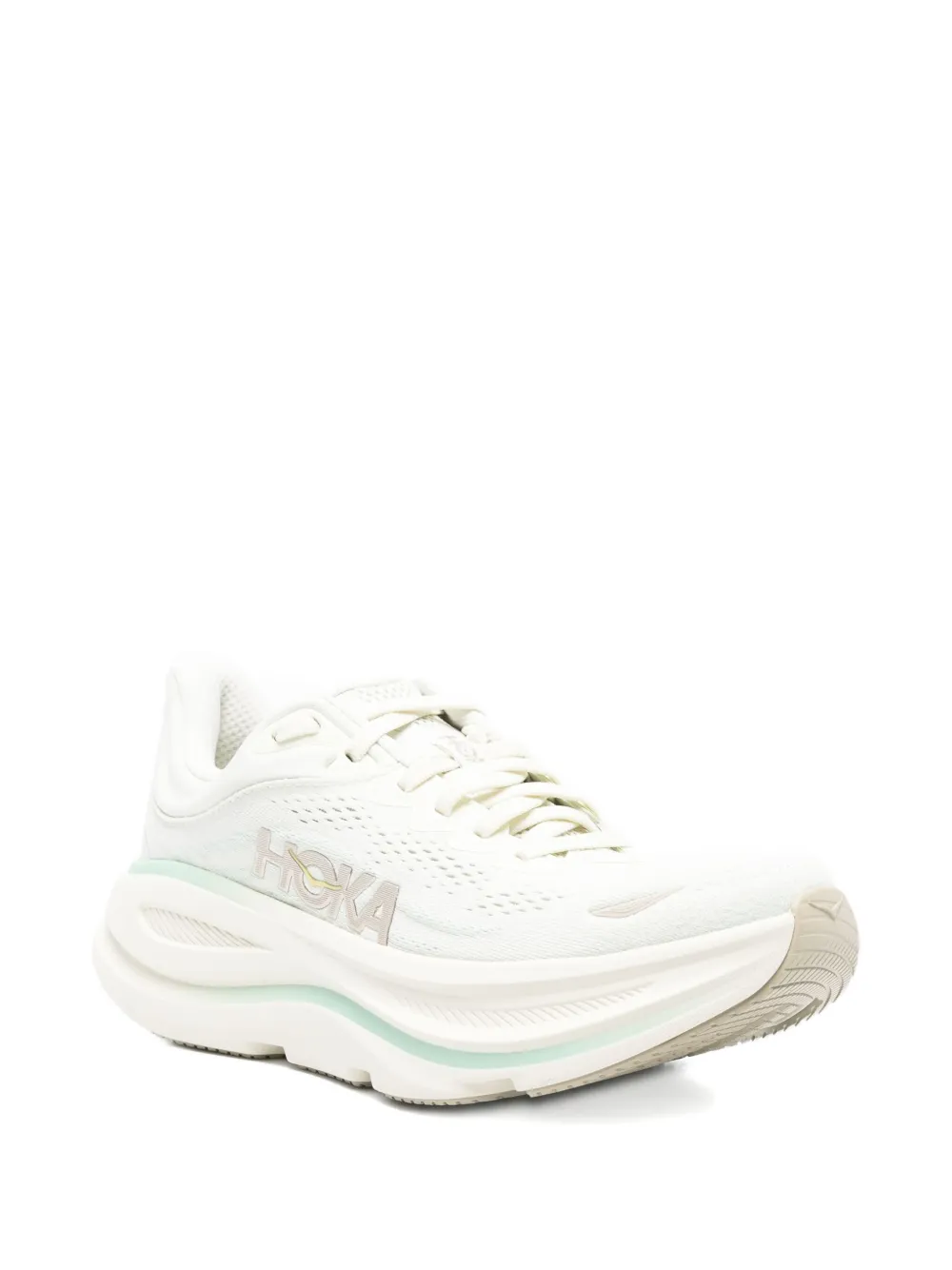 HOKA Bondi 9 mesh-panel sneakers Neutrals