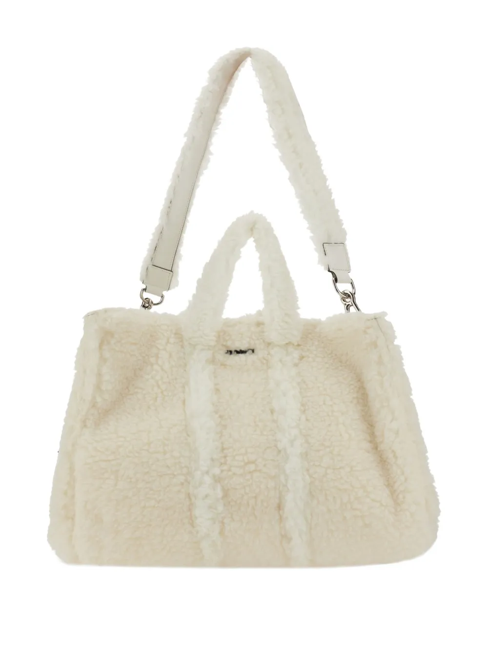 Sunnei Shopper met fleece textuur Beige
