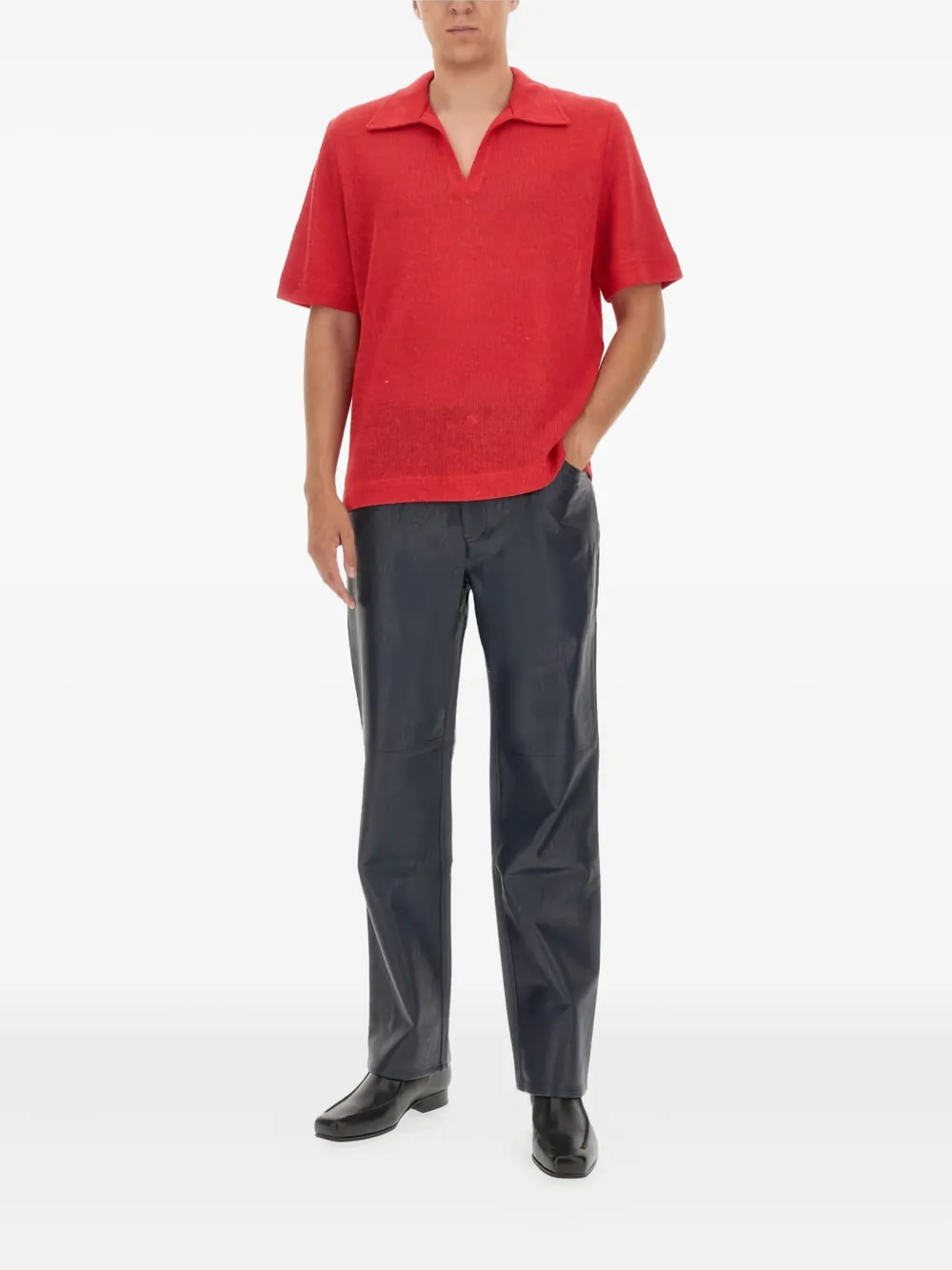 Séfr Getextureerd T-shirt - Rood