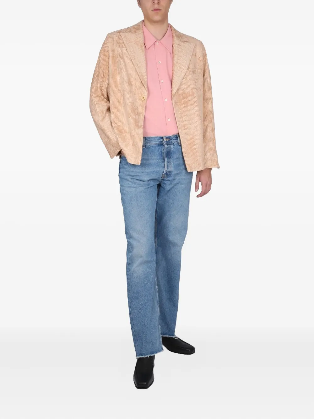Séfr floral-panel jeans - Blauw
