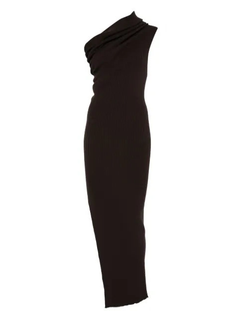 Rick Owens Thena one-shoulder ribbed maxi dress