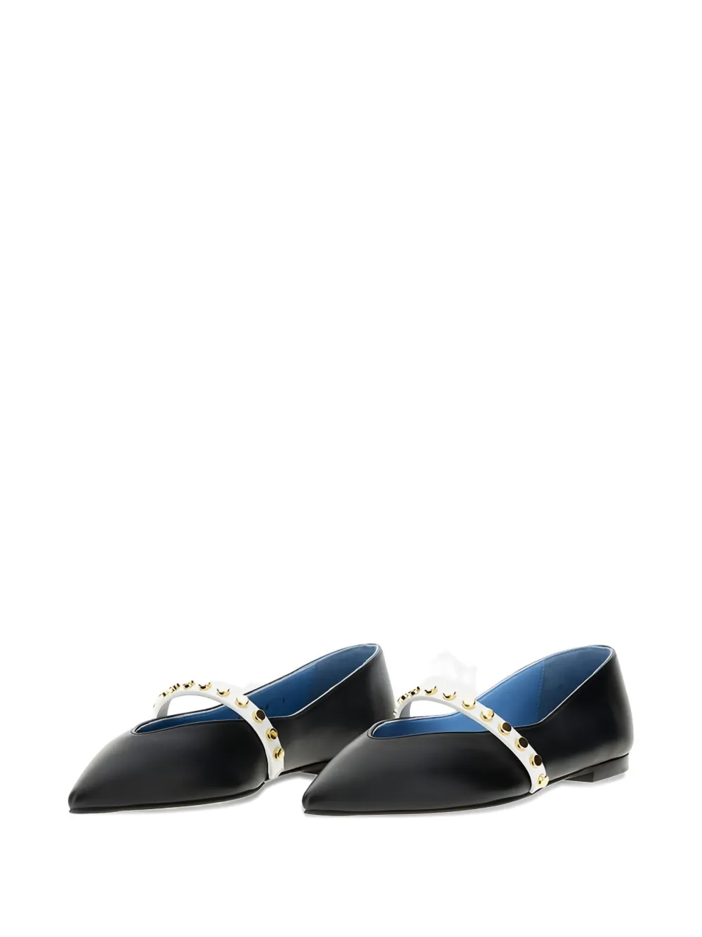 Alexander Mcqueen Pointed-toe Studded Flat Pumps In Black