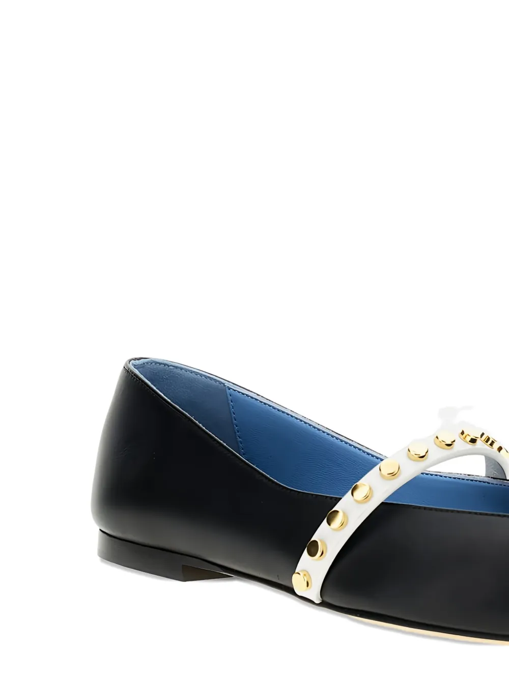 Alexander Mcqueen Pointed-toe Studded Flat Pumps In Black