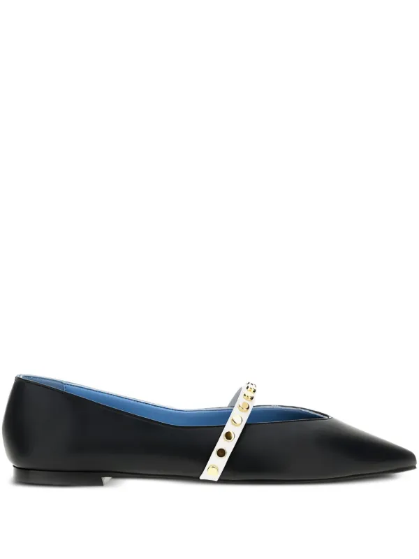 Alexander McQueen Pointed-toe Studded Flat Pumps in Black