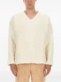 Séfr Ezra V-neck teddy sweater - Neutrals