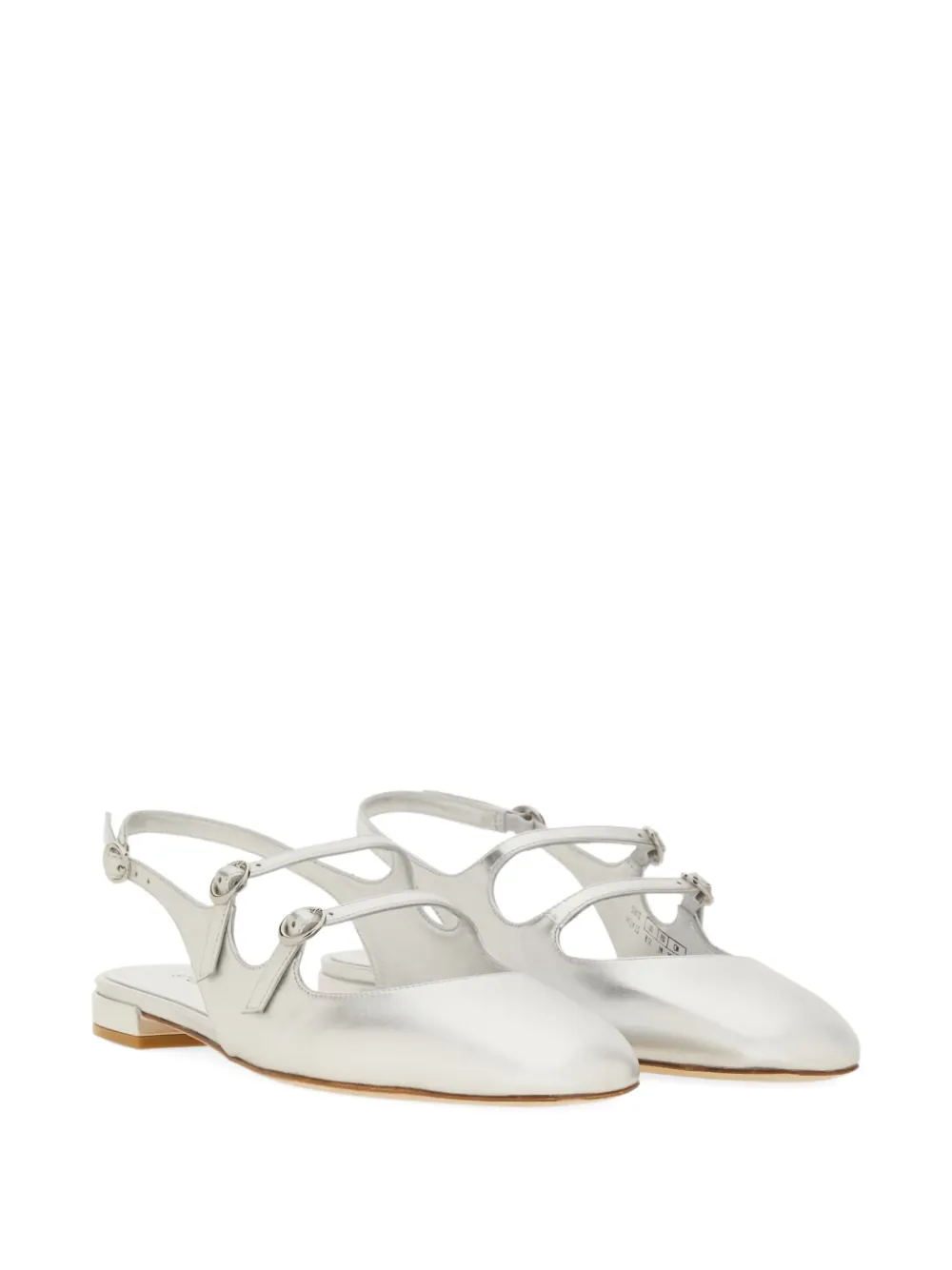 Stuart Weitzman Buckle Strap Ballet Flats In Silver