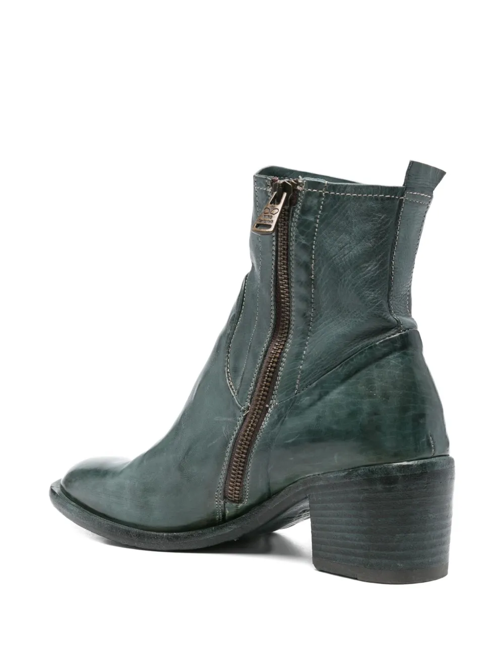 KING TARTUFOLI 60mm zip-detail block-heel boots Green