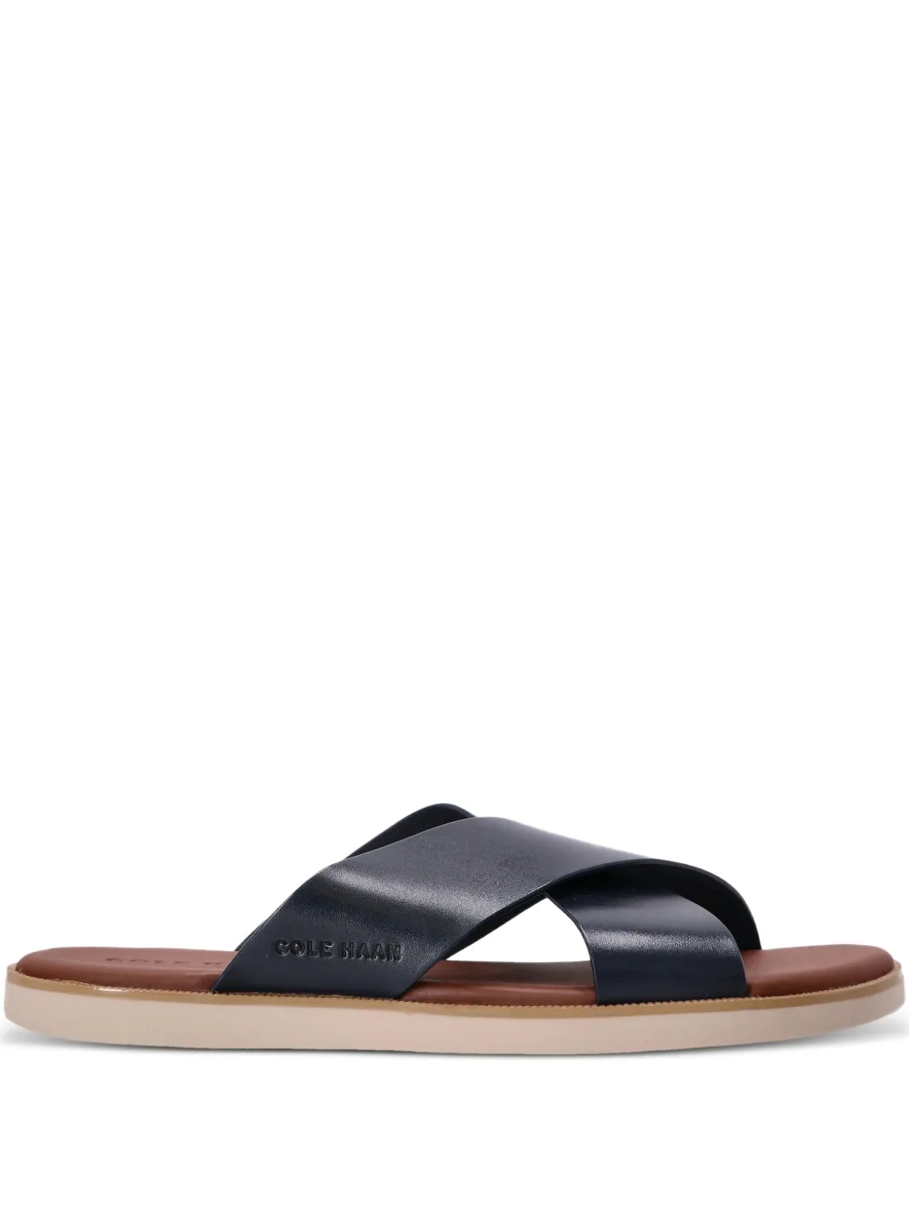 Cole Haan cross-strap leather sandals Blue