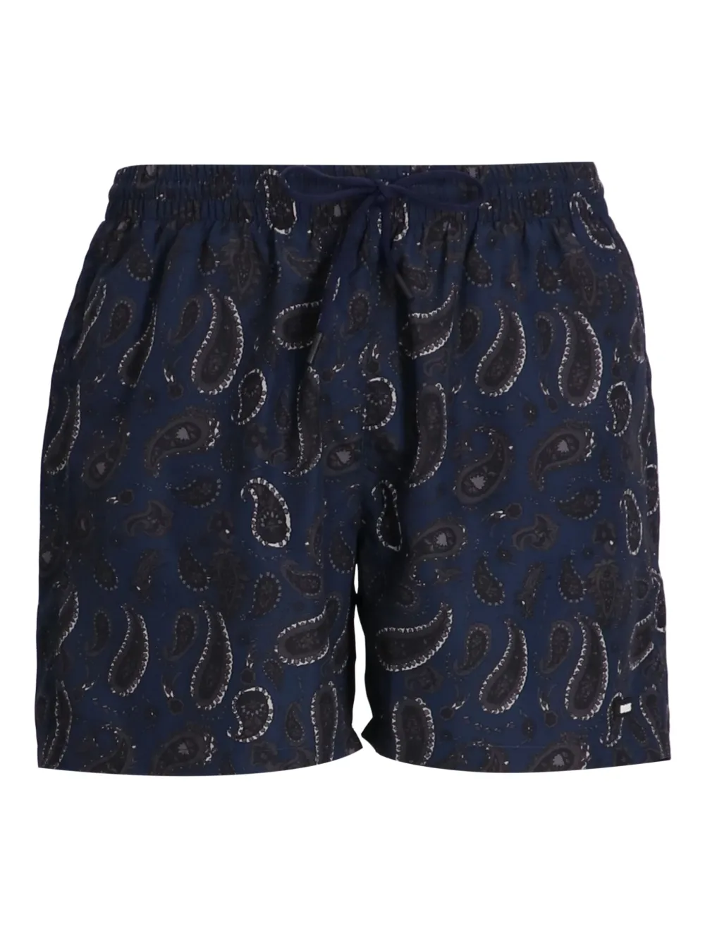 BOSS Zwembroek met paisley-print en trekkoord Blauw
