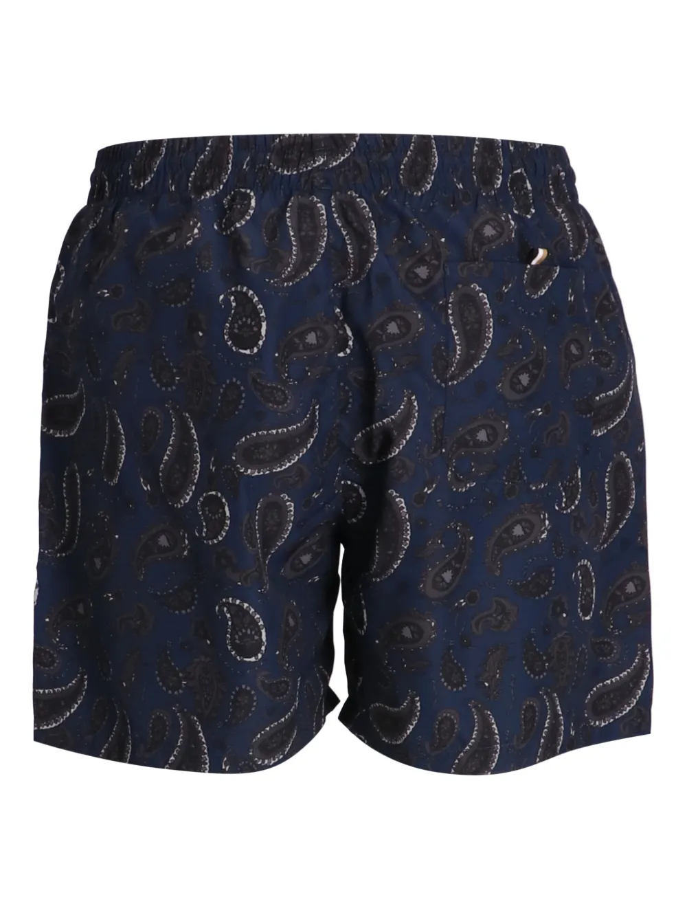 BOSS Zwembroek met paisley-print en trekkoord Blauw