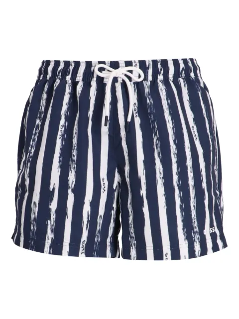 BOSS Gestreifte Shorts mit Kordelzug