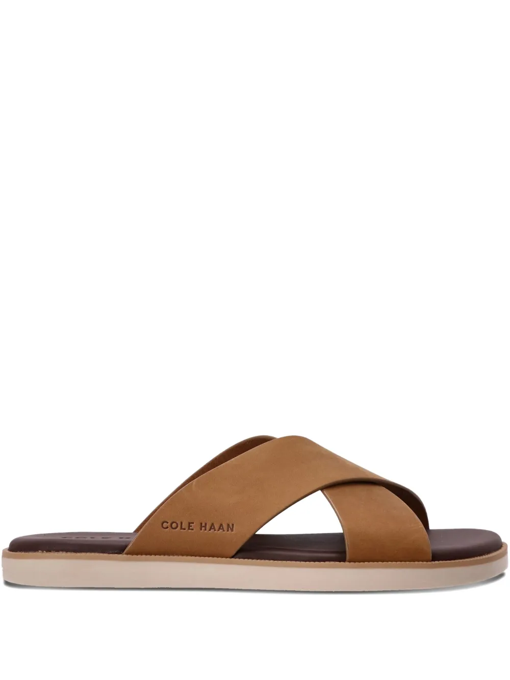 Cole Haan cross-strap leather sandals Brown