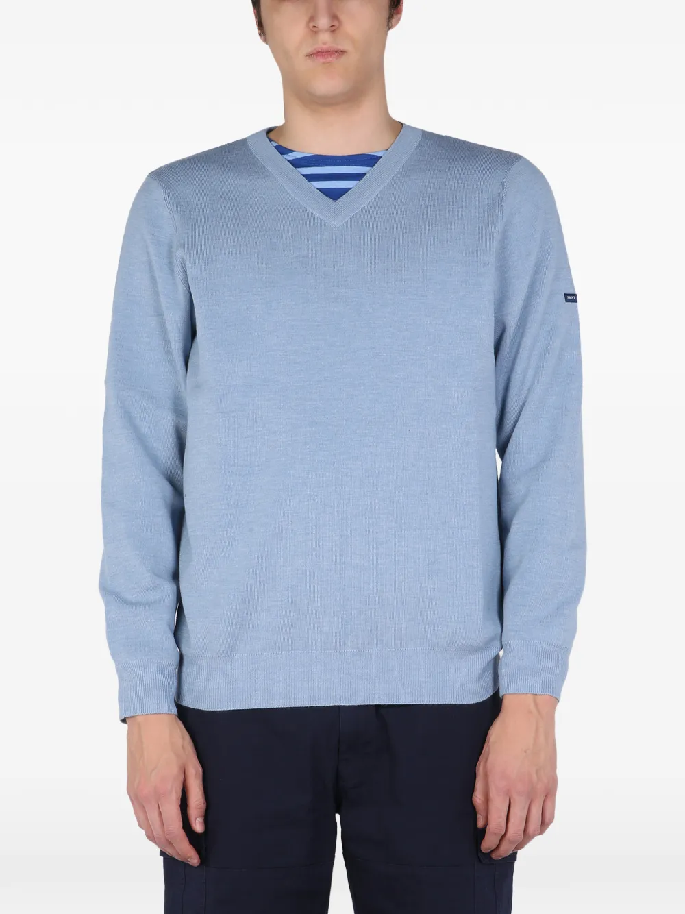 Saint James V-neck sweater - Blu