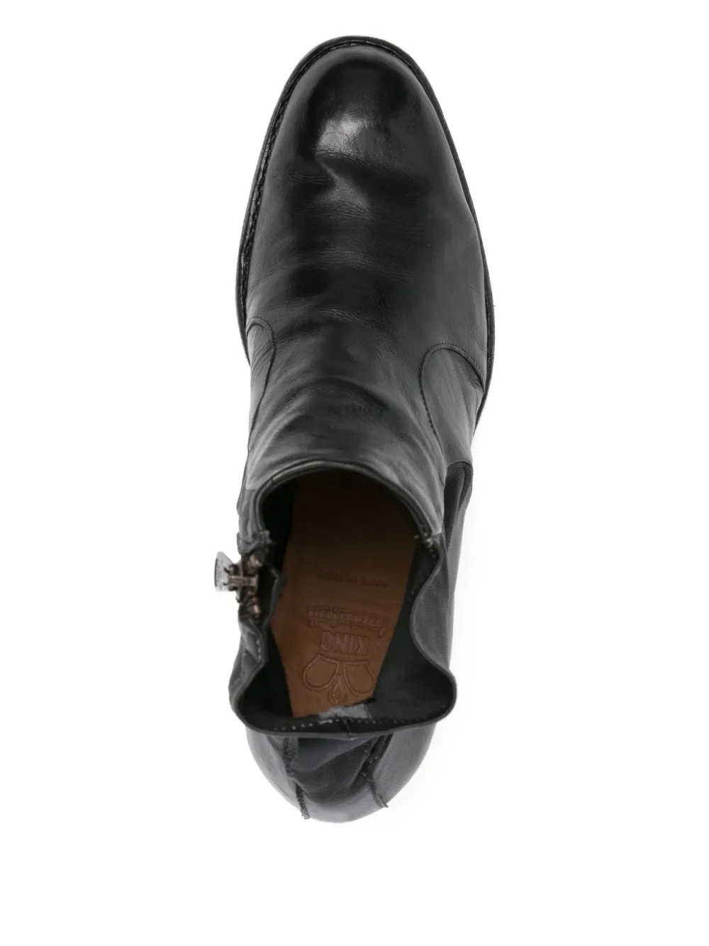KING TARTUFOLI 60mm zip-detail leather boots Black