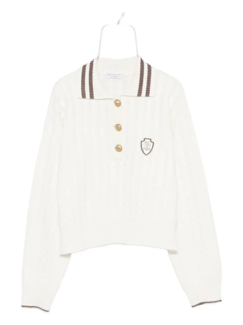 Brunello Cucinelli Kabelgebreide trui Wit