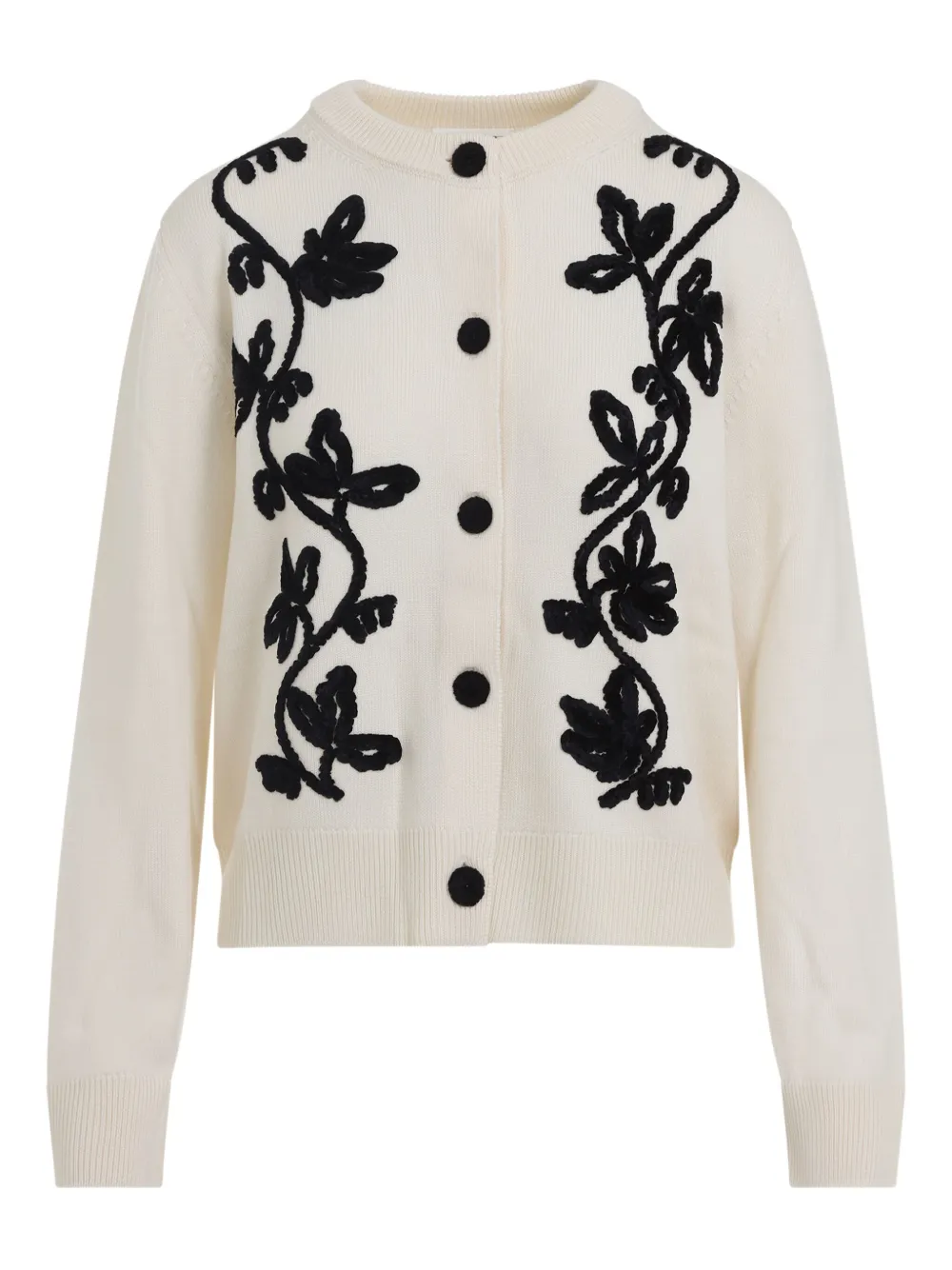 Jil Sander Vest met geborduurde bloemen Beige
