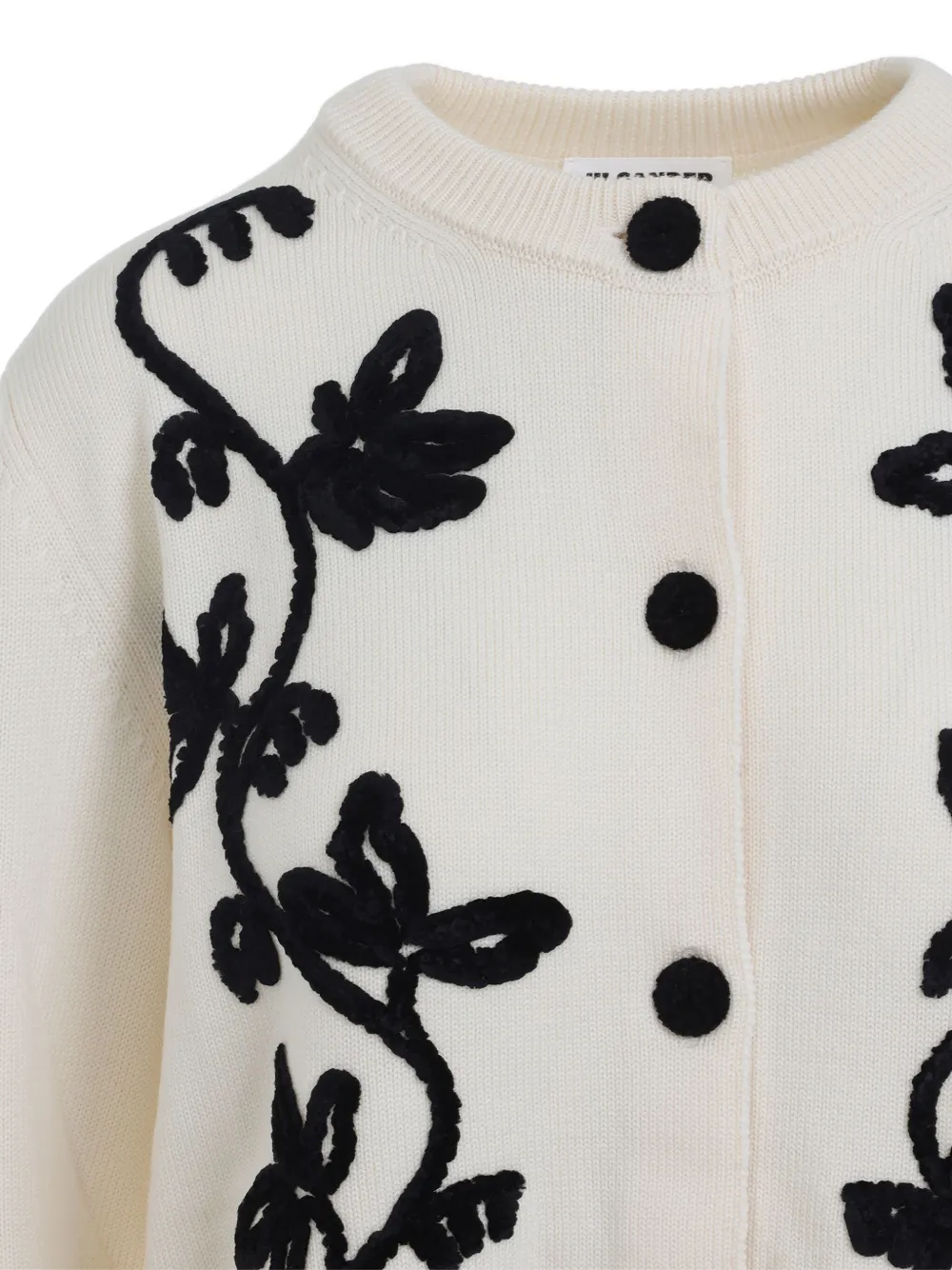 Jil Sander Vest met geborduurde bloemen Beige