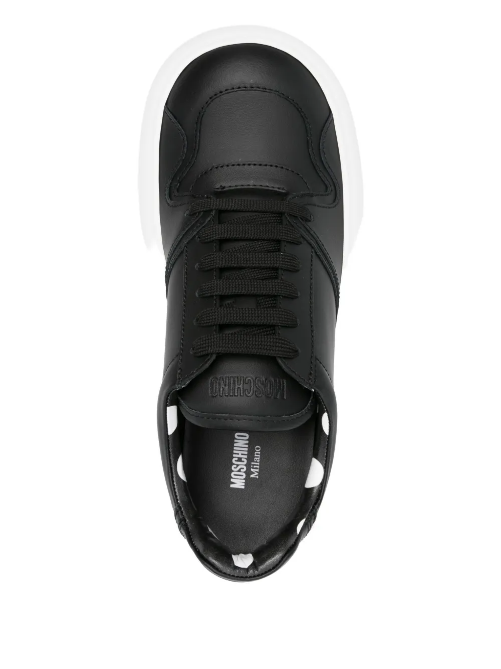 Moschino leather platform sneakers Black