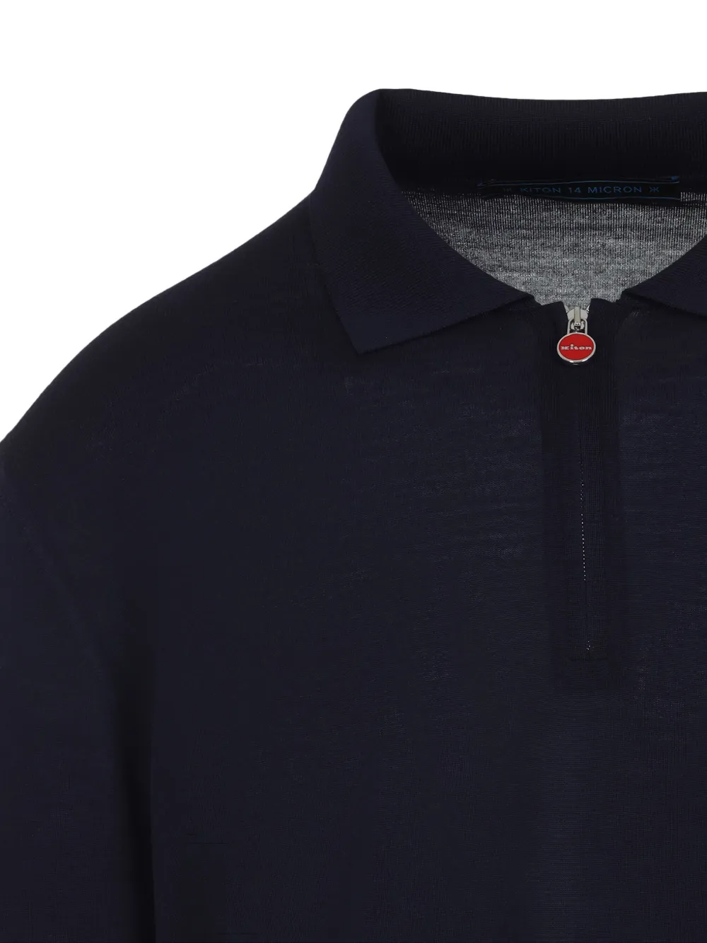 Kiton Poloshirt met halve rits NAVY BLUE