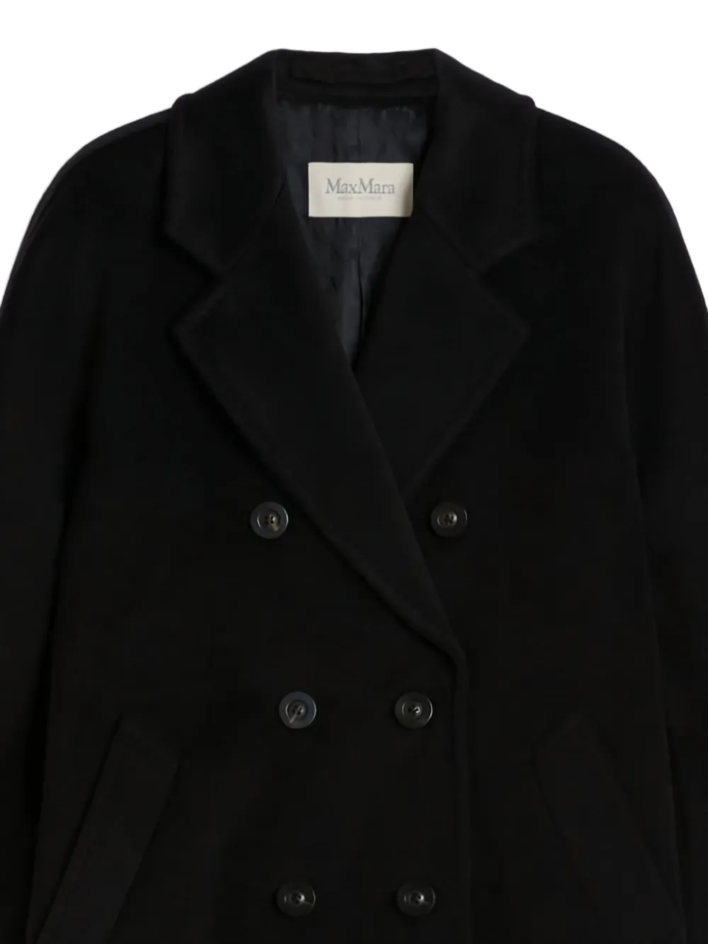 Max Mara double-breasted wool coat Zwart