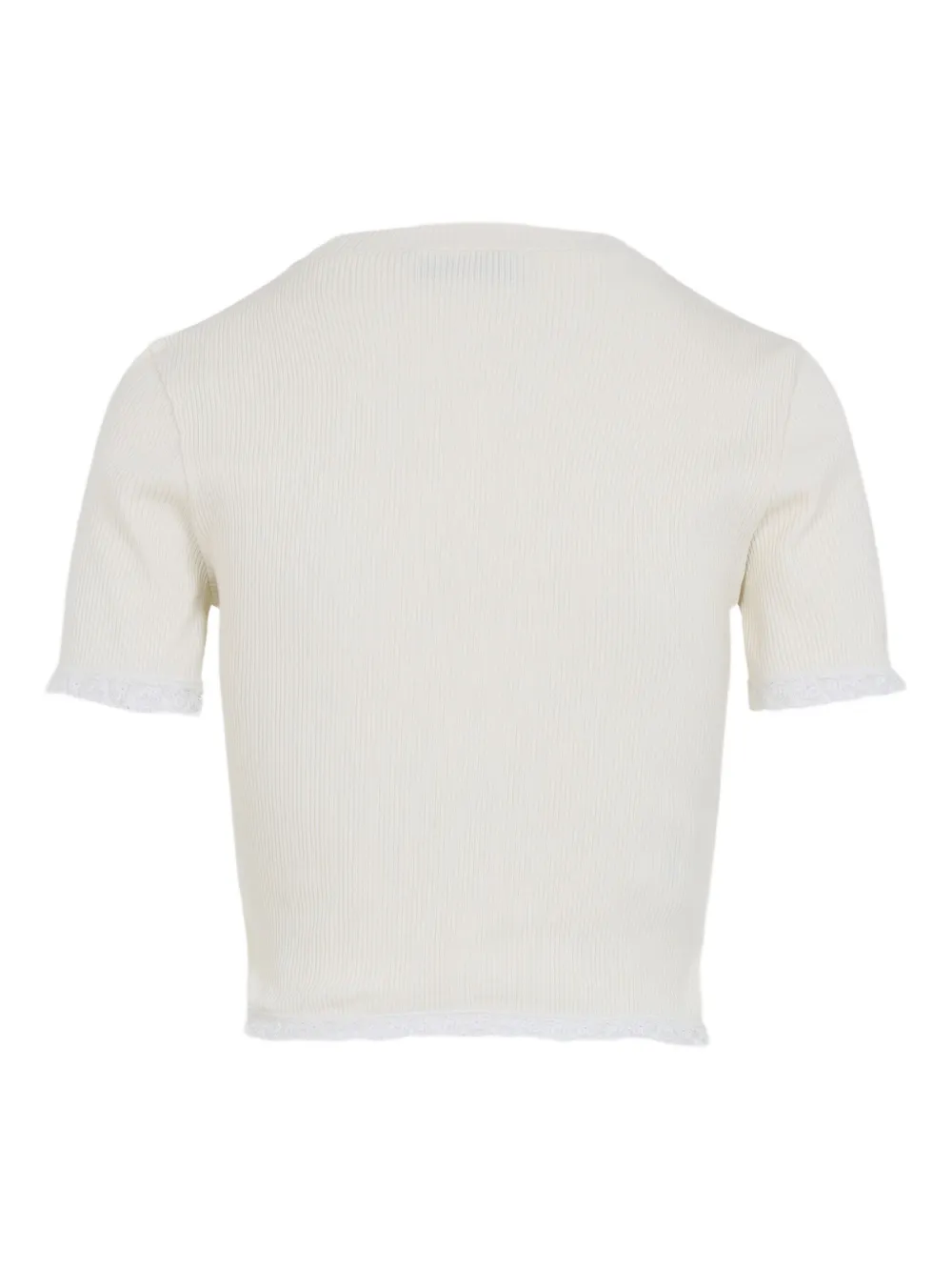 Miu Top met afwerking van kant Wit