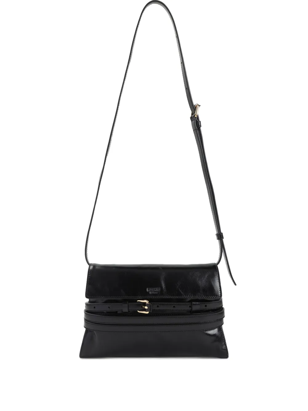 Moschino buckle-fastening leather shoulder bag | Black | Image 1