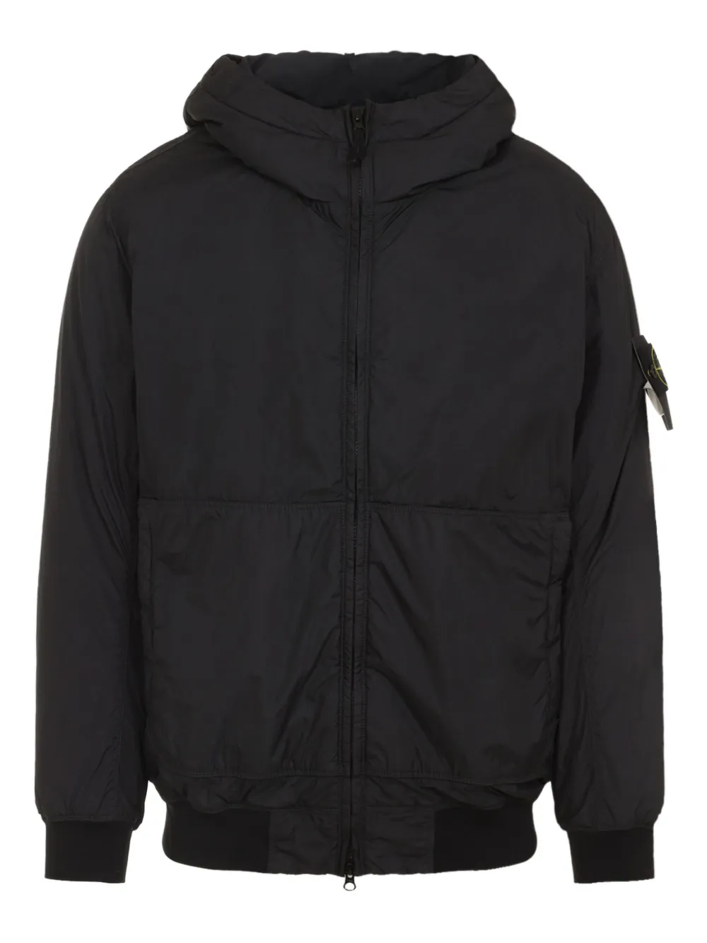 Stone Island Jack met capuchon en vlakken Zwart