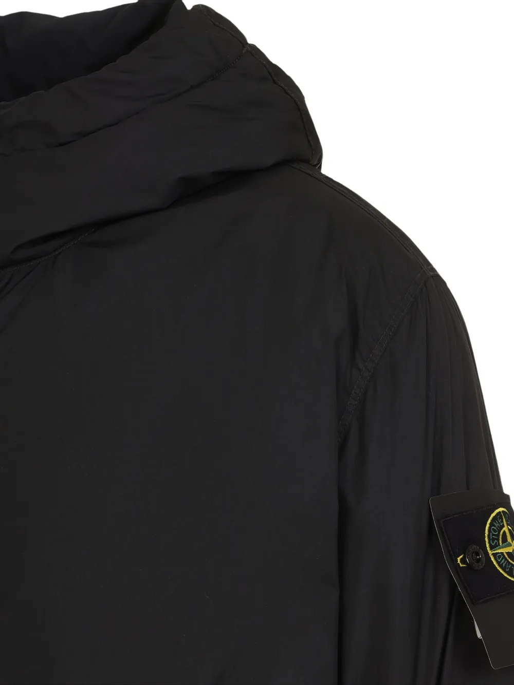 Stone Island Jack met capuchon en vlakken Zwart
