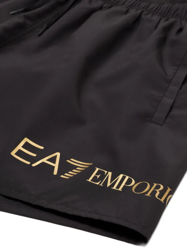 Ea7 Emporio Armani logo-print Swim Shorts Black FARFETCH JO