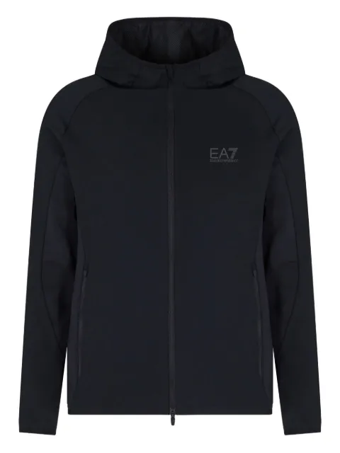 Ea7 Emporio Armani hoodie con cierre y logo estampado